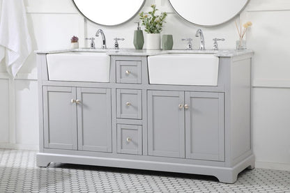 Elegant Furniture & Lighting - Franklin 60 inch double bathroom vanity in grey - VF60260DGR veiw 3