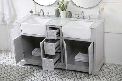 Elegant Furniture & Lighting - Franklin 60 inch double bathroom vanity in grey - VF60260DGR veiw 4