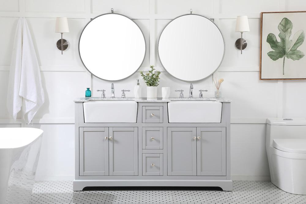 Elegant Furniture & Lighting - Franklin 60 inch double bathroom vanity in grey - VF60260DGR veiw 5