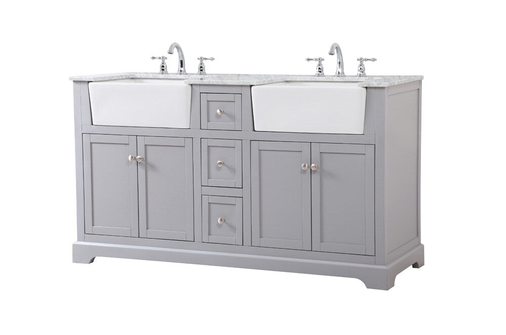 Elegant Furniture & Lighting - Franklin 60 inch double bathroom vanity in grey - VF60260DGR veiw 8