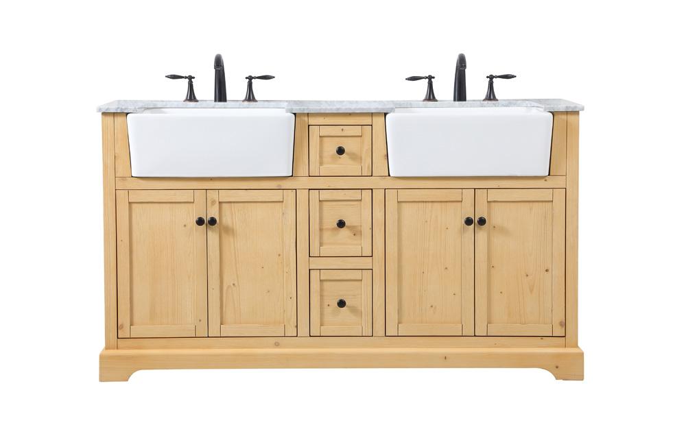Elegant Furniture & Lighting - Franklin 60 inch double bathroom vanity in natural wood - VF60260DNW veiw 1