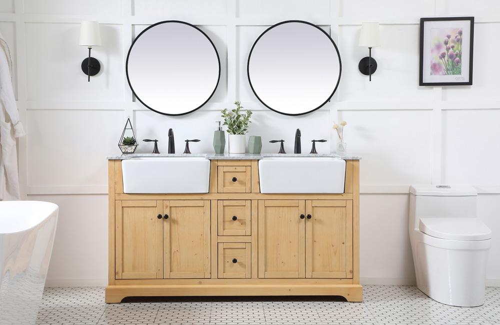 Elegant Furniture & Lighting - Franklin 60 inch double bathroom vanity in natural wood - VF60260DNW veiw 5