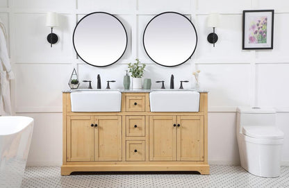 Elegant Furniture & Lighting - Franklin 60 inch double bathroom vanity in natural wood - VF60260DNW veiw 5