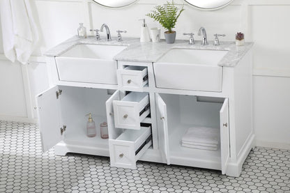 Elegant Furniture & Lighting - Franklin 60 inch double bathroom vanity in white - VF60260DWH veiw 4