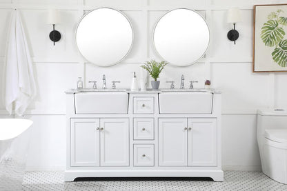 Elegant Furniture & Lighting - Franklin 60 inch double bathroom vanity in white - VF60260DWH veiw 5