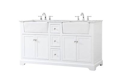 Elegant Furniture & Lighting - Franklin 60 inch double bathroom vanity in white - VF60260DWH veiw 8