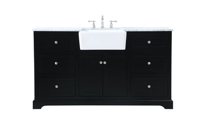 Elegant Furniture & Lighting - Franklin 60 inch Single bathroom vanity in black - VF60260BK veiw 1