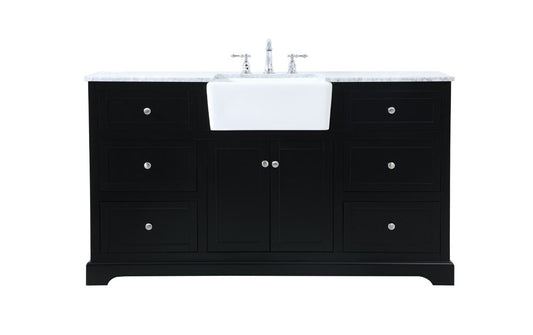 Elegant Furniture & Lighting - Franklin 60 inch Single bathroom vanity in black - VF60260BK veiw 1