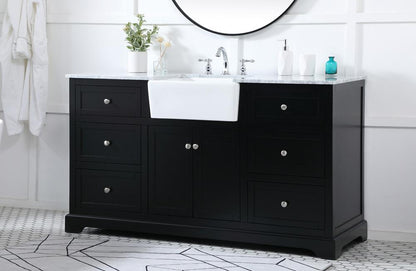 Elegant Furniture & Lighting - Franklin 60 inch Single bathroom vanity in black - VF60260BK veiw 3