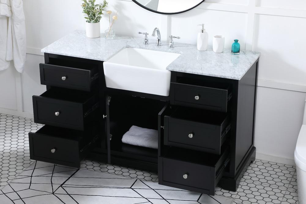 Elegant Furniture & Lighting - Franklin 60 inch Single bathroom vanity in black - VF60260BK veiw 4