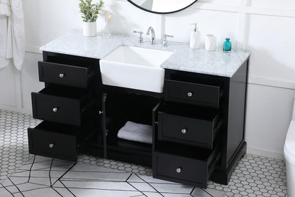 Elegant Furniture & Lighting - Franklin 60 inch Single bathroom vanity in black - VF60260BK veiw 4