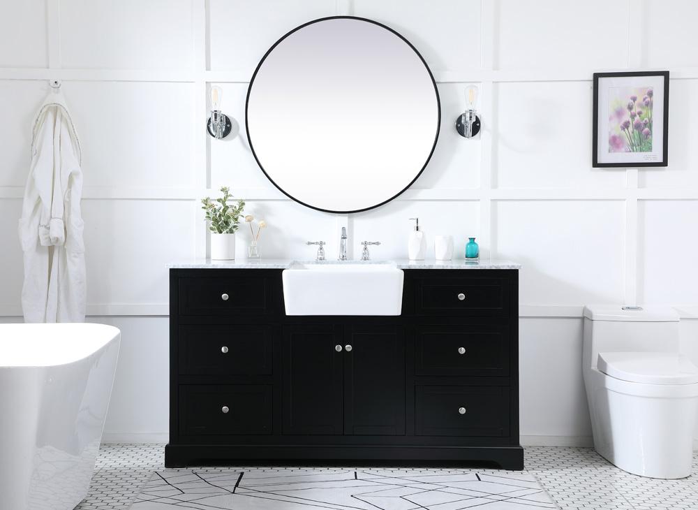 Elegant Furniture & Lighting - Franklin 60 inch Single bathroom vanity in black - VF60260BK veiw 5