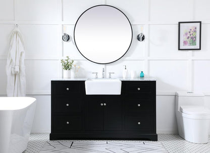 Elegant Furniture & Lighting - Franklin 60 inch Single bathroom vanity in black - VF60260BK veiw 5