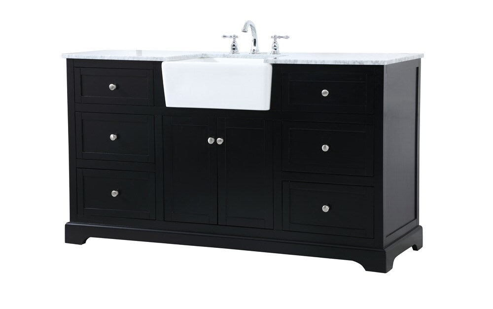 Elegant Furniture & Lighting - Franklin 60 inch Single bathroom vanity in black - VF60260BK veiw 8