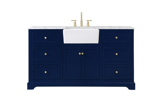 Elegant Furniture & Lighting - Franklin 60 inch Single bathroom vanity in blue - VF60260BL veiw 1