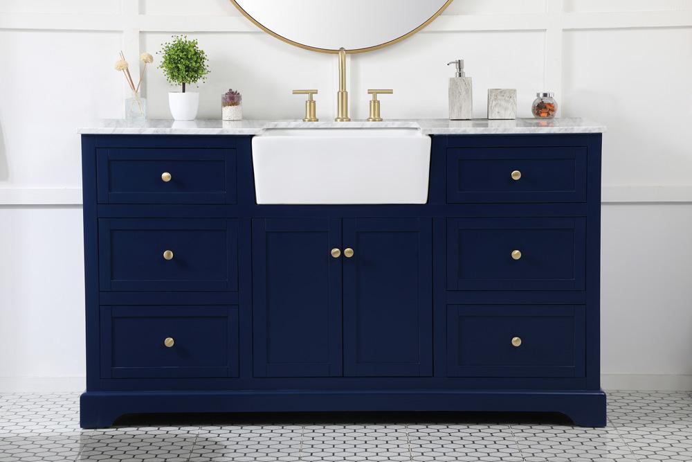 Elegant Furniture & Lighting - Franklin 60 inch Single bathroom vanity in blue - VF60260BL veiw 2