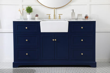 Elegant Furniture & Lighting - Franklin 60 inch Single bathroom vanity in blue - VF60260BL veiw 2