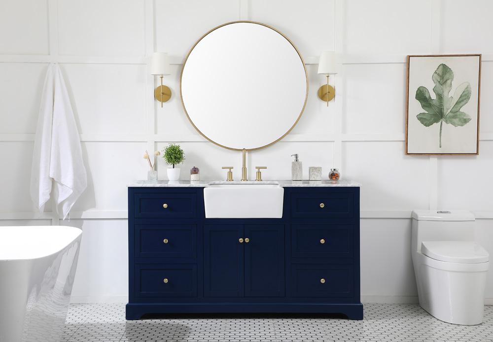 Elegant Furniture & Lighting - Franklin 60 inch Single bathroom vanity in blue - VF60260BL veiw 5