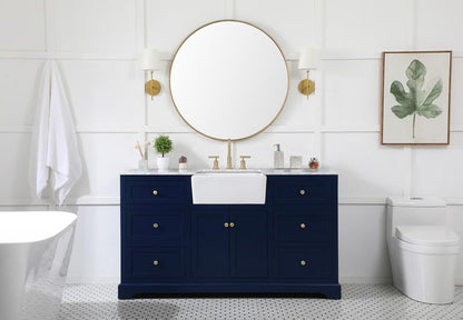 Elegant Furniture & Lighting - Franklin 60 inch Single bathroom vanity in blue - VF60260BL veiw 5