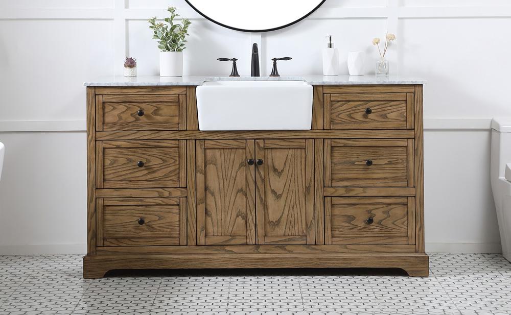 Elegant Furniture & Lighting - Franklin 60 inch Single bathroom vanity in driftwood - VF60260DW veiw 2