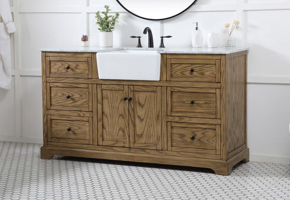 Elegant Furniture & Lighting - Franklin 60 inch Single bathroom vanity in driftwood - VF60260DW veiw 3