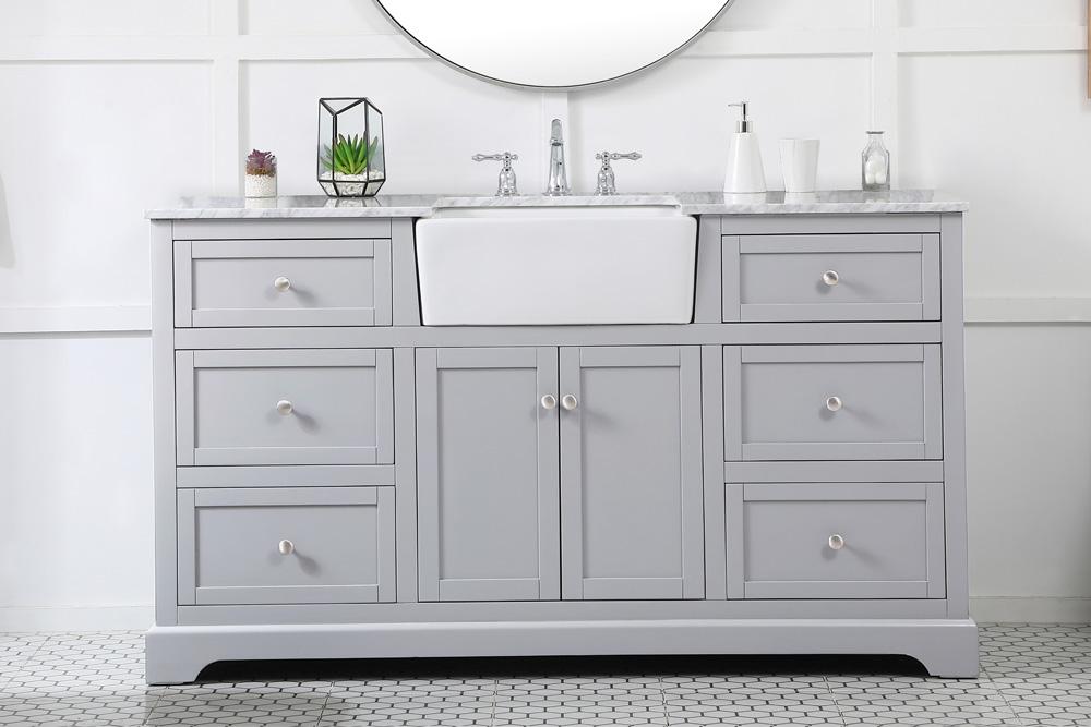Elegant Furniture & Lighting - Franklin 60 inch Single bathroom vanity in grey - VF60260GR veiw 2