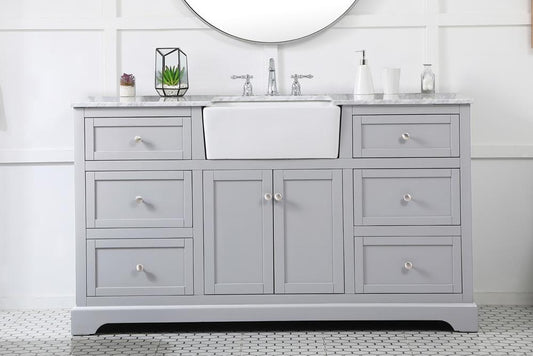 Elegant Furniture & Lighting - Franklin 60 inch Single bathroom vanity in grey - VF60260GR veiw 2