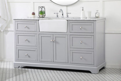 Elegant Furniture & Lighting - Franklin 60 inch Single bathroom vanity in grey - VF60260GR veiw 3