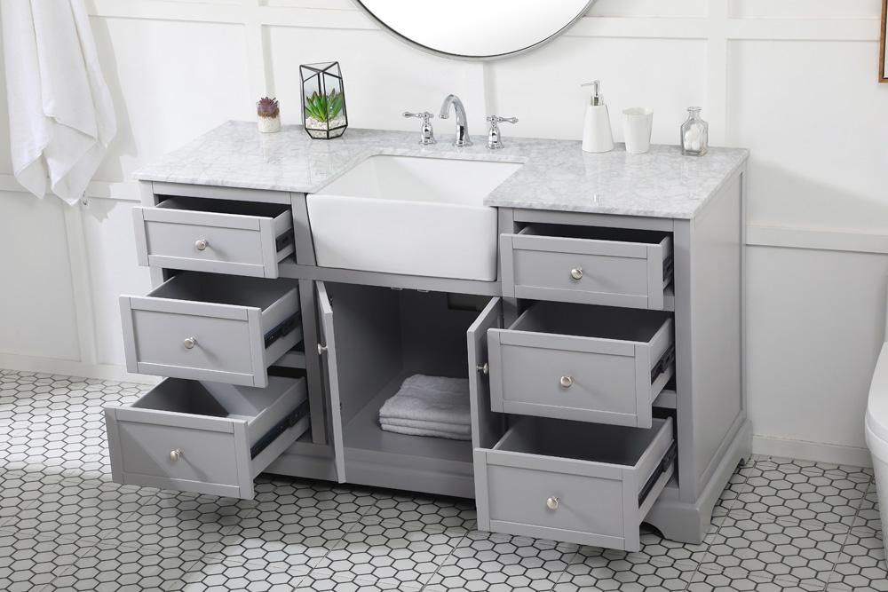 Elegant Furniture & Lighting - Franklin 60 inch Single bathroom vanity in grey - VF60260GR veiw 4
