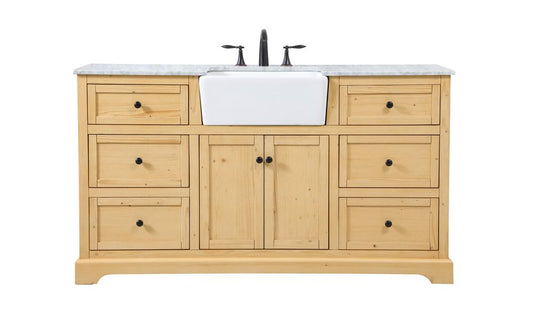 Elegant Furniture & Lighting - Franklin 60 inch Single bathroom vanity in natural wood - VF60260NW veiw 1