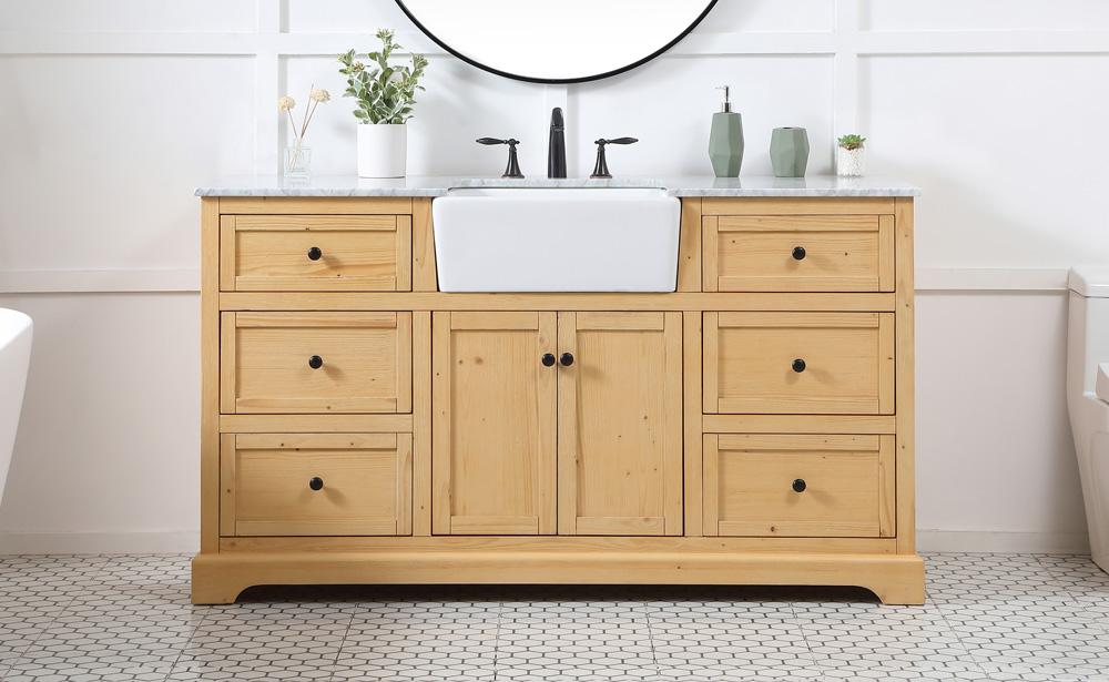 Elegant Furniture & Lighting - Franklin 60 inch Single bathroom vanity in natural wood - VF60260NW veiw 2
