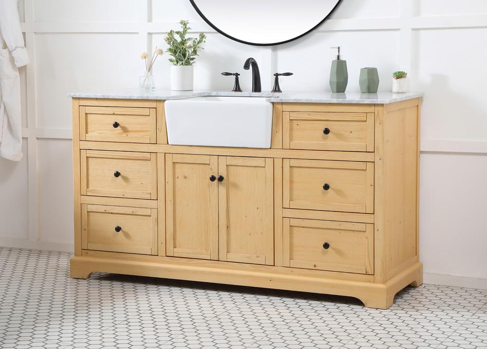 Elegant Furniture & Lighting - Franklin 60 inch Single bathroom vanity in natural wood - VF60260NW veiw 3
