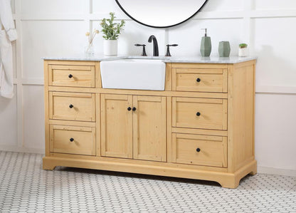 Elegant Furniture & Lighting - Franklin 60 inch Single bathroom vanity in natural wood - VF60260NW veiw 3
