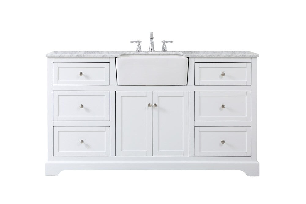 Elegant Furniture & Lighting - Franklin 60 inch Single bathroom vanity in white - VF60260WH veiw 1