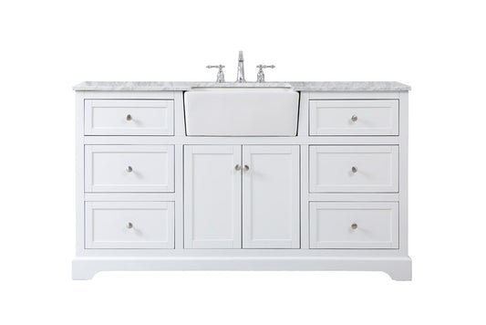 Elegant Furniture & Lighting - Franklin 60 inch Single bathroom vanity in white - VF60260WH veiw 1