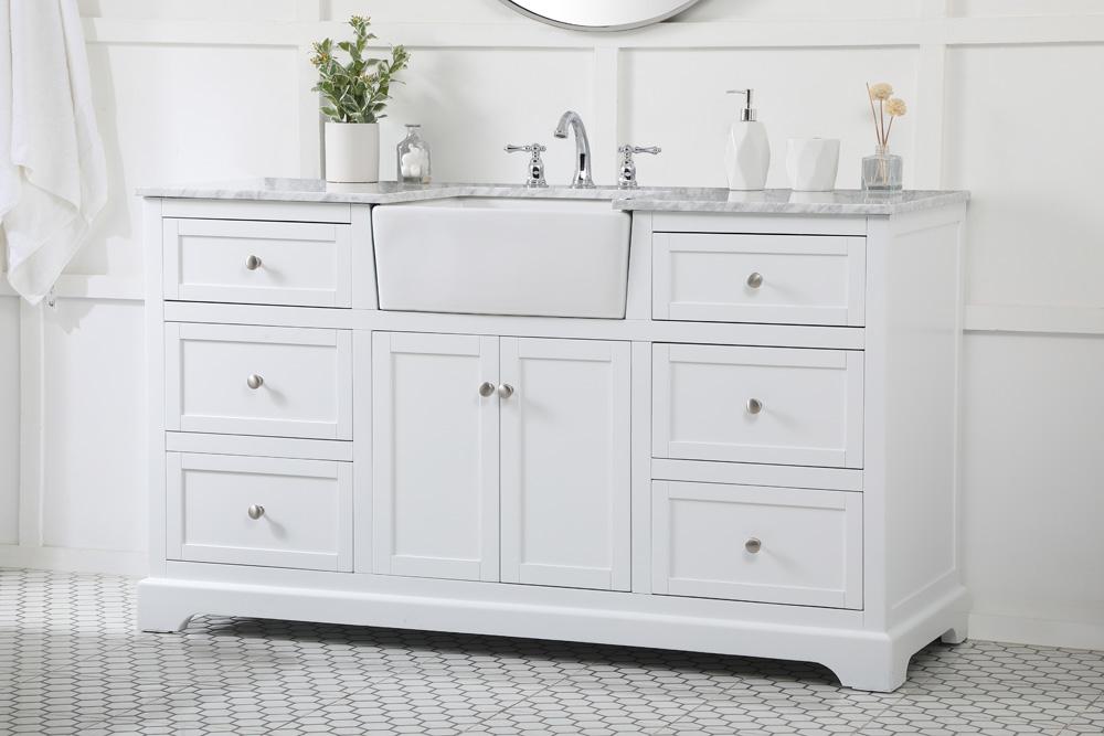 Elegant Furniture & Lighting - Franklin 60 inch Single bathroom vanity in white - VF60260WH veiw 3
