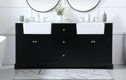 Elegant Furniture & Lighting - Franklin 72 inch double bathroom vanity in black - VF60272DBK veiw 2