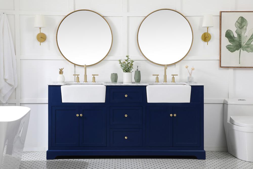 Elegant Furniture & Lighting - Franklin 72 inch double bathroom vanity in blue - VF60272DBL veiw 5