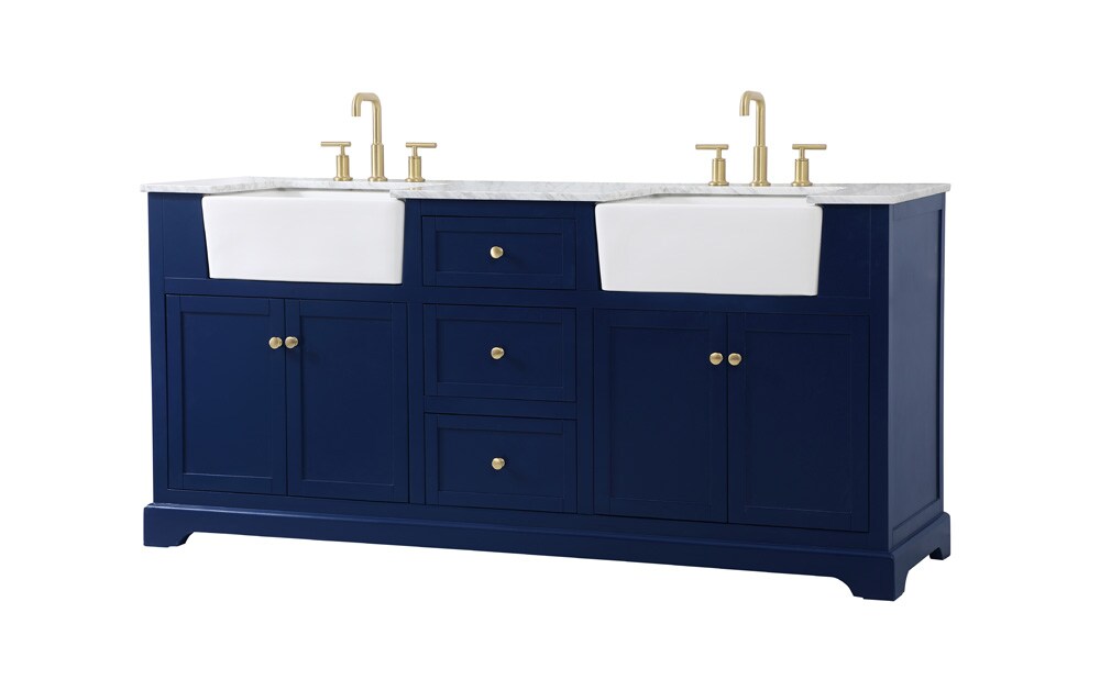 Elegant Furniture & Lighting - Franklin 72 inch double bathroom vanity in blue - VF60272DBL veiw 8