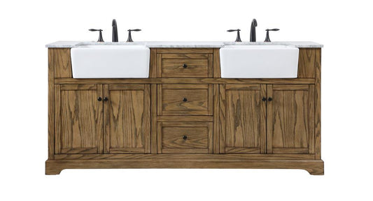 Elegant Furniture & Lighting - Franklin 72 inch double bathroom vanity in driftwood - VF60272DDW veiw 1