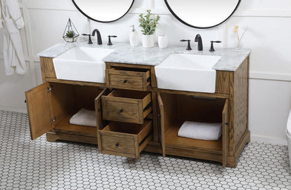 Elegant Furniture & Lighting - Franklin 72 inch double bathroom vanity in driftwood - VF60272DDW veiw 4