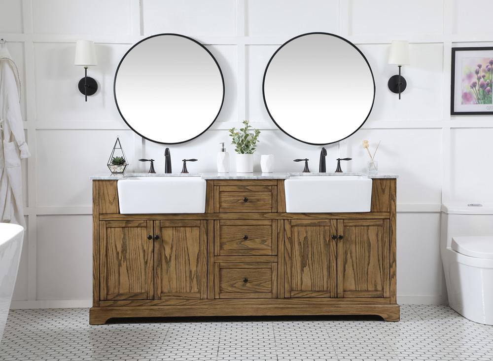 Elegant Furniture & Lighting - Franklin 72 inch double bathroom vanity in driftwood - VF60272DDW veiw 5