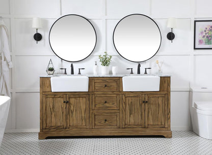 Elegant Furniture & Lighting - Franklin 72 inch double bathroom vanity in driftwood - VF60272DDW veiw 5
