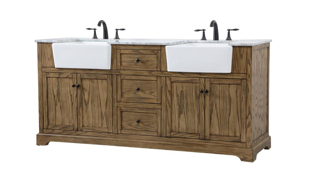 Elegant Furniture & Lighting - Franklin 72 inch double bathroom vanity in driftwood - VF60272DDW veiw 8
