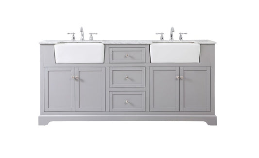 Elegant Furniture & Lighting - Franklin 72 inch double bathroom vanity in grey - VF60272DGR veiw 1