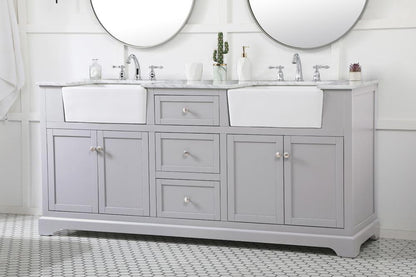Elegant Furniture & Lighting - Franklin 72 inch double bathroom vanity in grey - VF60272DGR veiw 3