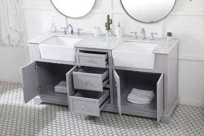 Elegant Furniture & Lighting - Franklin 72 inch double bathroom vanity in grey - VF60272DGR veiw 4