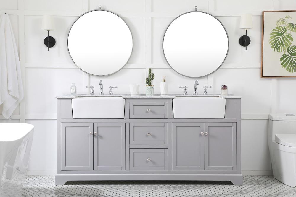 Elegant Furniture & Lighting - Franklin 72 inch double bathroom vanity in grey - VF60272DGR veiw 5