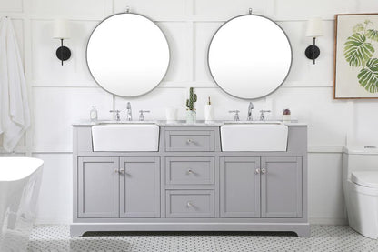 Elegant Furniture & Lighting - Franklin 72 inch double bathroom vanity in grey - VF60272DGR veiw 5