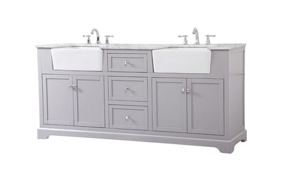Elegant Furniture & Lighting - Franklin 72 inch double bathroom vanity in grey - VF60272DGR veiw 8